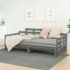 Izvlečna dnevna postelja siva trdna borovina 2x(90x190) cm