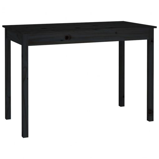 Jedilna miza črna 110x55x75 cm trdna borovina