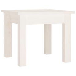 Klubska mizica bela 35x35x30 cm trdna borovina