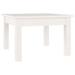 Klubska mizica bela 45x45x30 cm trdna borovina