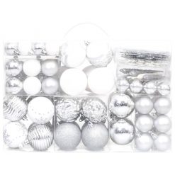 Komplet novoletnih bučk 108 kosov srebrne in bele
