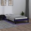 LED posteljni okvir črn 90x190 cm 3FT trden les