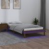 LED posteljni okvir medeno rjav 90x200 cm trden les