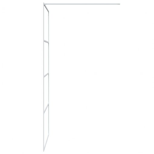 Pregrada za tuš bela 90x195 cm prozorno ESG steklo