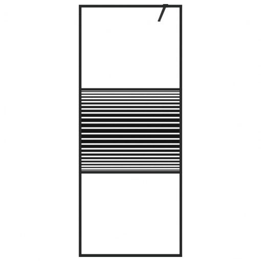 Pregrada za tuš črna 80x195 cm prozorno ESG steklo