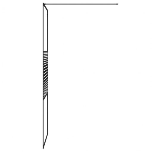 Pregrada za tuš črna 80x195 cm prozorno ESG steklo