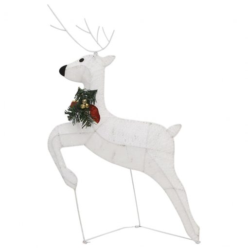 Severni jelen in sani božični okras 60 LED zunanji bele barve