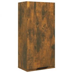 Stenska kopalniška omarica dimljeni hrast 32x20x67 cm