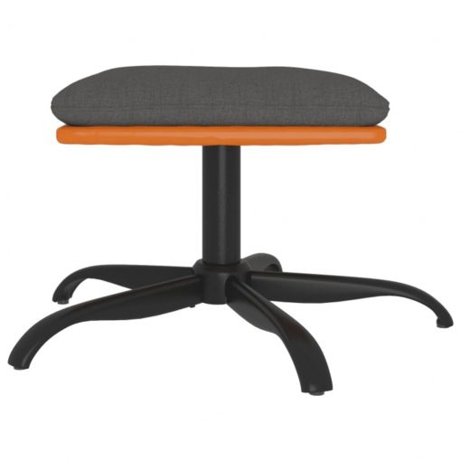 Stolček za noge temno siv 60x60x39 cm blago in umetno usnje