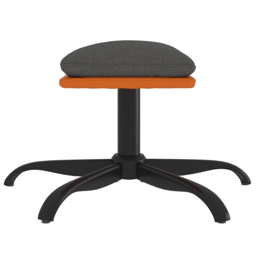 Stolček za noge temno siv 60x60x39 cm blago in umetno usnje