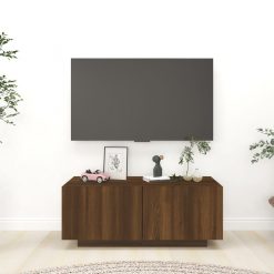 TV omarica rjavi hrast 100x35x40 cm konstruiran les