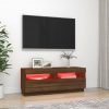 TV omarica z LED lučkami rjavi hrast 100x35x40 cm