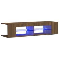 TV omarica z LED lučkami rjavi hrast 135x39x30 cm