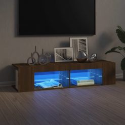 TV omarica z LED lučkami rjavi hrast 135x39x30 cm