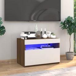 TV omarica z LED lučkami rjavi hrast 60x35x40 cm