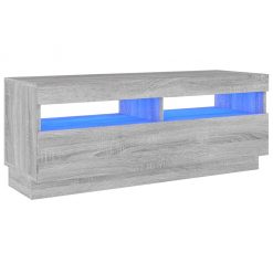 TV omarica z LED lučkami siva sonoma 100x35x40 cm