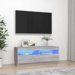 TV omarica z LED lučkami siva sonoma 100x35x40 cm