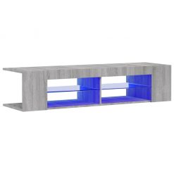 TV omarica z LED lučkami siva sonoma 135x39x30 cm