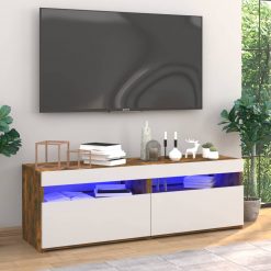 TV omarice z LED lučkami 2 kosa dimljeni hrast 60x35x40 cm