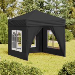 Zložljiv vrtni šotor s stranicami antracit 2x2 m
