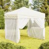 Zložljiv vrtni šotor s stranicami krem 2x2 m