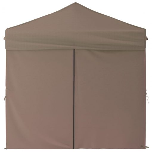 Zložljiv vrtni šotor s stranicami taupe 2x2 m