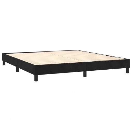 Box spring posteljni okvir črn 180x200 cm žamet