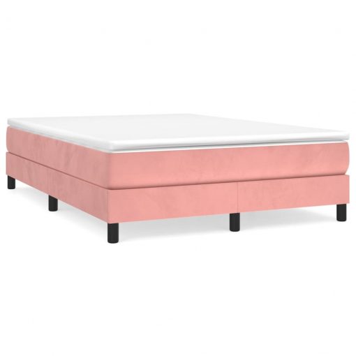 Box spring posteljni okvir roza 140x190 cm žamet