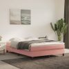 Box spring posteljni okvir roza 140x200 cm žamet