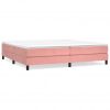 Box spring posteljni okvir roza 200x200 cm žamet