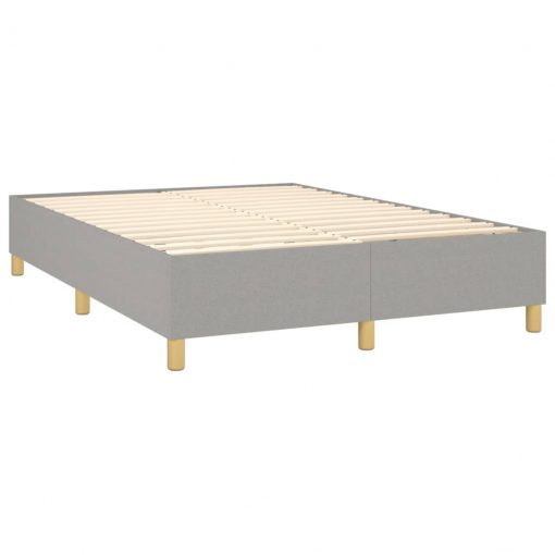 Box spring posteljni okvir svetlo siv 140x190 cm blago