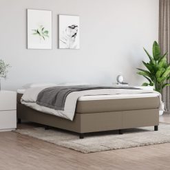 Box spring posteljni okvir taupe 140x190 cm blago