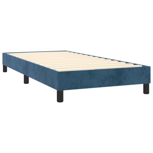 Box spring posteljni okvir temno moder 100x200 cm žamet