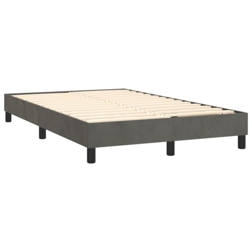 Box spring posteljni okvir temno siv 120x200 cm žamet