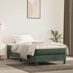 Box spring posteljni okvir temno zelen 100x200 cm žamet