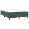 Box spring posteljni okvir temno zelen 140x190 cm žamet