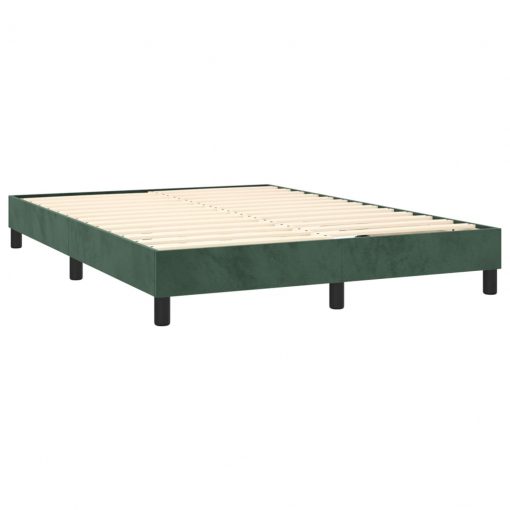 Box spring posteljni okvir temno zelen 140x200 cm žamet