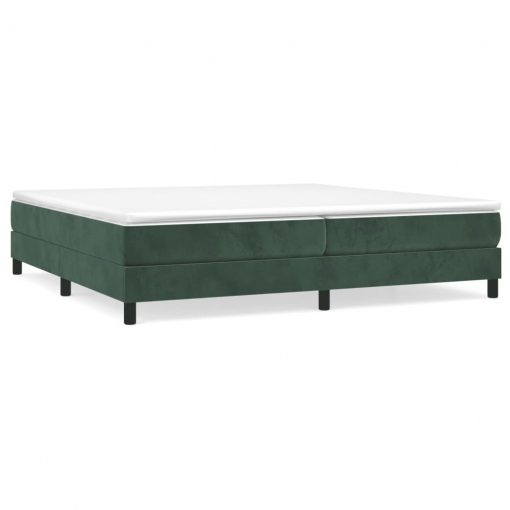 Box spring posteljni okvir temno zelen 200x200 cm žamet
