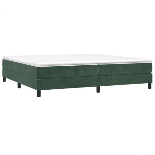 Box spring posteljni okvir temno zelen 200x200 cm žamet