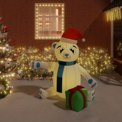 Božični napihljiv medved z LED lučkami 180 cm