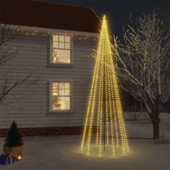Božično drevo s konico 732 toplo belih LED lučk 500 cm