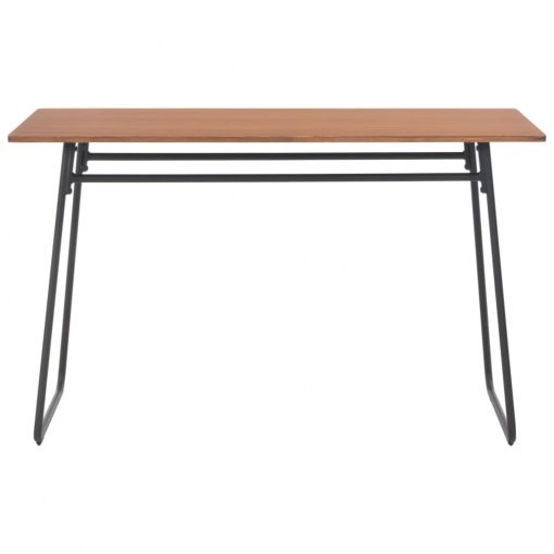 Jedilna miza rjava 120x60x73 cm trden vezan les in jeklo