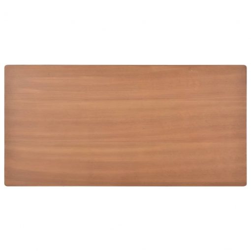 Jedilna miza rjava 120x60x73 cm trden vezan les in jeklo