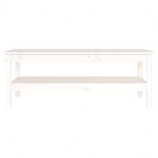Klubska mizica bela 110×50×40 trdna borovina