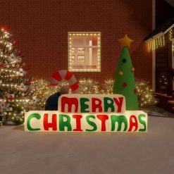 Napihljiva dekoracija Merry Christmas z LED lučkami 197 cm