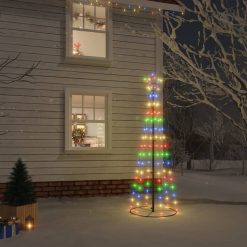 Novoletna jelka stožec 108 pisanih LED lučk 70x180 cm
