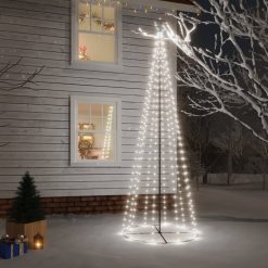 Novoletna jelka stožec 310 hladno belih LED lučk 100x300 cm