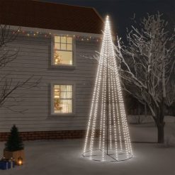 Novoletna jelka stožec 732 hladno belih LED lučk 160x500 cm