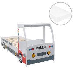 Otroška postelja policijski avto z vzmetnico 90x200 cm