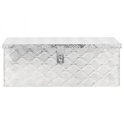 Škatla za shranjevanje srebrna 70x31x27 cm aluminij